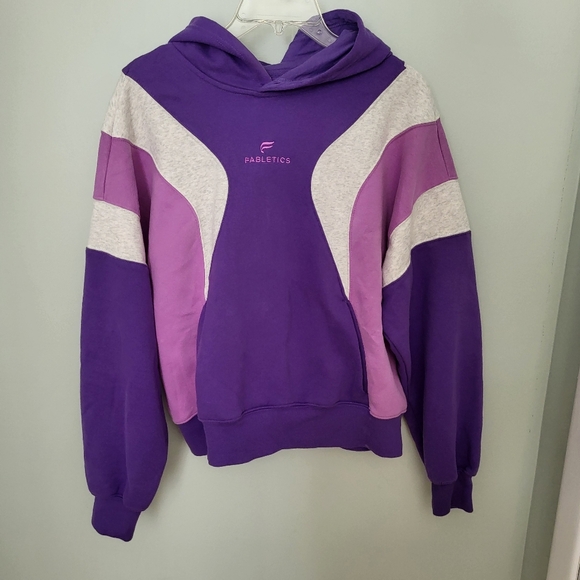 Fabletics Forever Fleece Hoodie Sweatshirt Cozy Medium Purple Athleisure Pocket - Picture 2 of 12